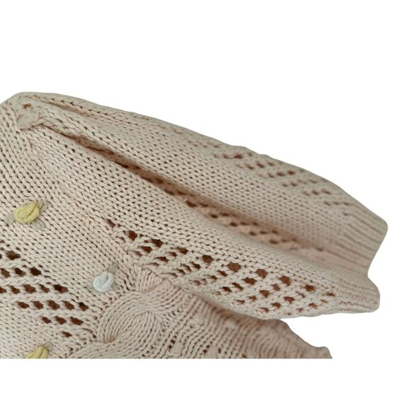 Vintage Neiman Marcus Needleworks Hand Knit Short Sleeve Sweater - Picture 6 of 8